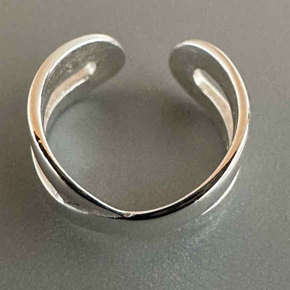 Sterling Silver Criss-Cross Ear Cuff – No Piercing Sleek Wrap Band - Picture 6 of 8